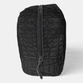 Black Crocodile Leather Print Waschbeutel (Rechts)