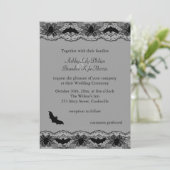 Black Cronier & Bats Einladung zum Hochzeitsfeiern (Stehend Vorderseite)
