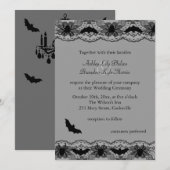 Black Cronier & Bats Einladung zum Hochzeitsfeiern (Vorne/Hinten)