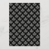 Black Cronier Damask Wedelmenü Menükarte (Vorderseite)