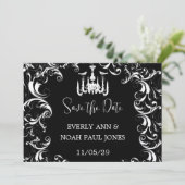 Black Cronier Love Bird Wedding Einladung (Stehend Vorderseite)