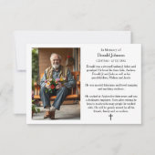 Black Cross and Poem Photo Memorial Karte (Vorderseite)