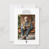 Black Cross and Poem Photo Memorial Karte (Vorderseite)