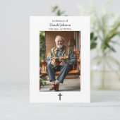 Black Cross and Poem Photo Memorial Karte (Stehend Vorderseite)