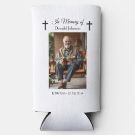 Black Cross and Poem Photo Memorial Selters Dosenkühler