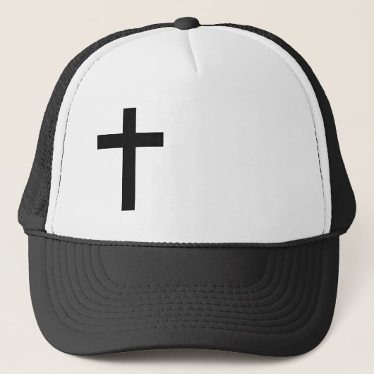 Black Cross Side of Hat Christlich Trucker Hat Truckerkappe (Vorderseite)