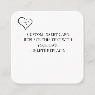 Black Crossed Heart Religious Details Card Begleitkarte