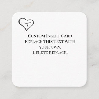Black Crossed Heart Religious Details Card Begleitkarte