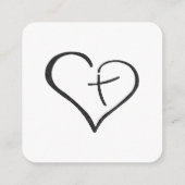 Black Crossed Heart Religious Details Card Begleitkarte (Rückseite)