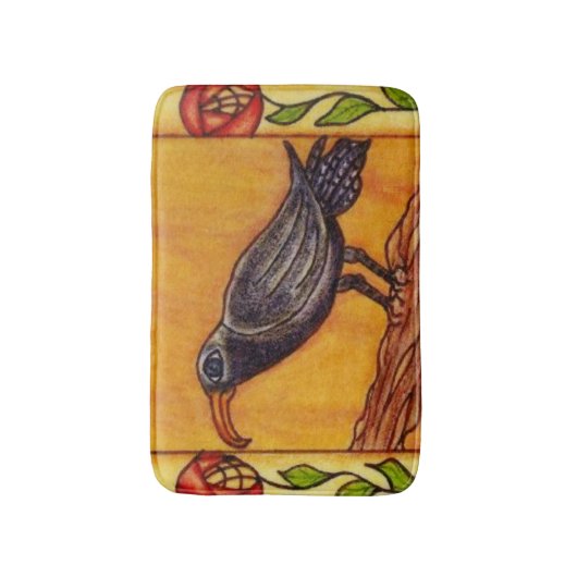 Black Crow Art Deco Rose Badematte (Vorderseite Vertikal)