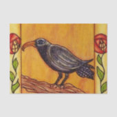 Black Crow Art Deco Rose Seidenpapier (Vorderseite)