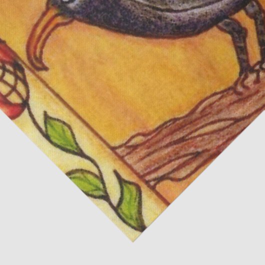 Black Crow Art Deco Rose Seidenpapier (Ausschnitt)