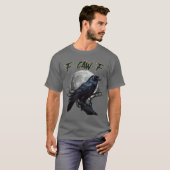 Black Crow awF Funny Black Bird Cawing Grunge Moon T-Shirt (Vorne ganz)