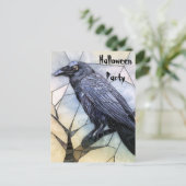 Black Crow Beängstigend Gothic Abstrakt Halloween Postkarte (Stehend Vorderseite)