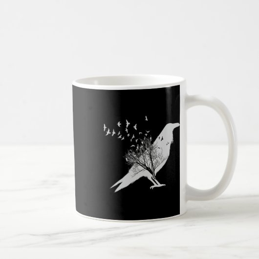 Black Crow Bird Kaffeetasse (Rechts)