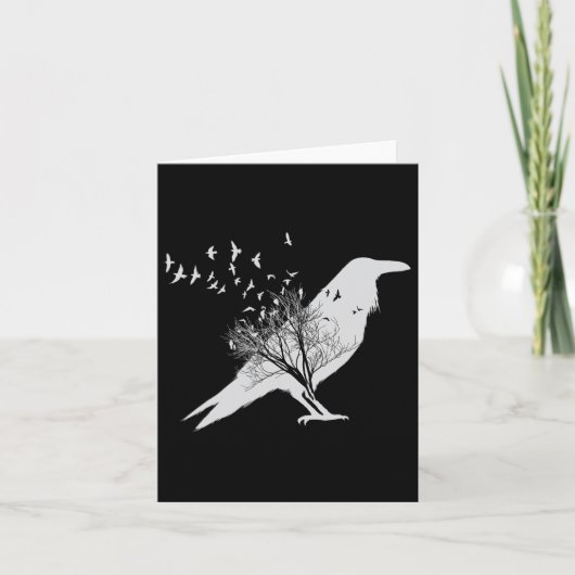 Black Crow Bird Karte (Vorderseite)