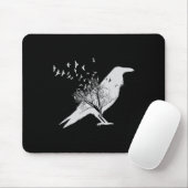 Black Crow Bird Mousepad (Mit Mouse)