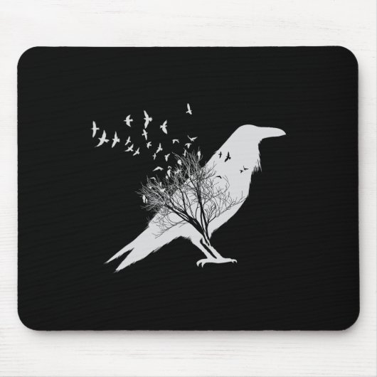 Black Crow Bird Mousepad (Vorne)