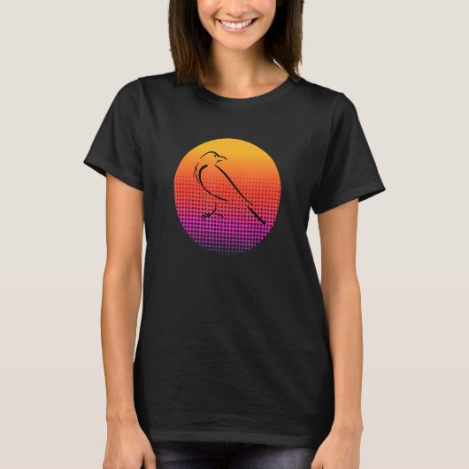 Black Crow Bird Silhouette at Sunset Wildlife Natu T-Shirt (Vorderseite)