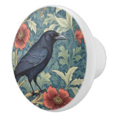 Black Crow Bird William Morris Stil Keramikknauf (Rechts)
