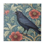 Black Crow Bird William Morris Stil Links Fliese<br><div class="desc">"Klassischer Jugendstil",  "Bird-of-Prey",  "Sali-Grünwaldtiere",  "William-morris-Keramik-Fliesen",  "Blütenblau",  "stylish red forest tree Blätter",  "verlassen gegenüber Vintagen Vögeln",  "Wildgarten-Tier auf Zweig",  "Natur-Blütenpflanze botanische Blume",  "Blatt Blume antike"</div>