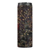 Black Crow Dark Gothic Beauty Rote Rosen Raven Bir Thermosbecher (Rückseite)