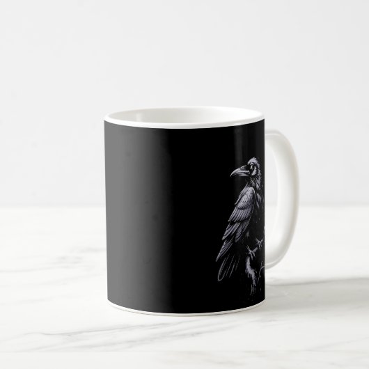 Black Crow, F-caw-f Funny Black Bird Kaffeetasse (VorderseiteRechts)