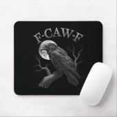 Black Crow, F-caw-f Funny Black Bird Moon Gothic A Mousepad (Mit Mouse)