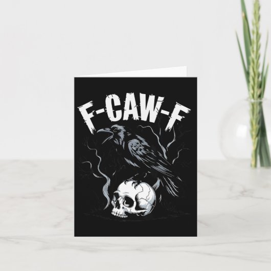 Black Crow F-caw-f Funny Black Bird Skull Adult Hu Karte (Vorderseite)