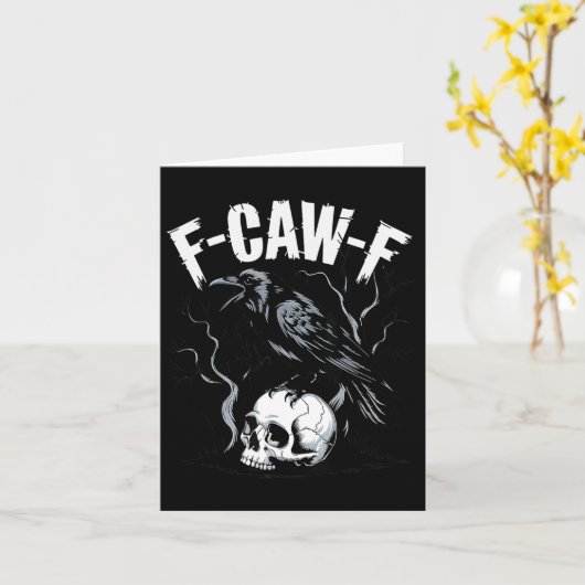 Black Crow F-caw-f Funny Black Bird Skull Adult Hu Karte (Gelbe Blume)