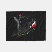 Black Crow, F-caw-f Funny Christmas Raven Santa Ha Fleecedecke (Vorderseite (Horizontal))
