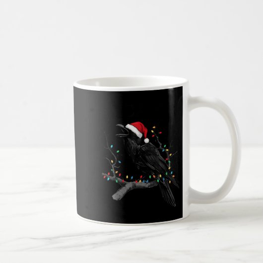 Black Crow, F-caw-f Funny Christmas Raven Santa Ha Kaffeetasse (Rechts)