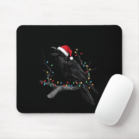 Black Crow, F-caw-f Funny Christmas Raven Santa Ha Mousepad (Mit Mouse)