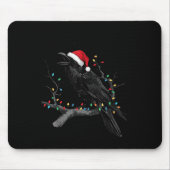 Black Crow, F-caw-f Funny Christmas Raven Santa Ha Mousepad (Vorne)
