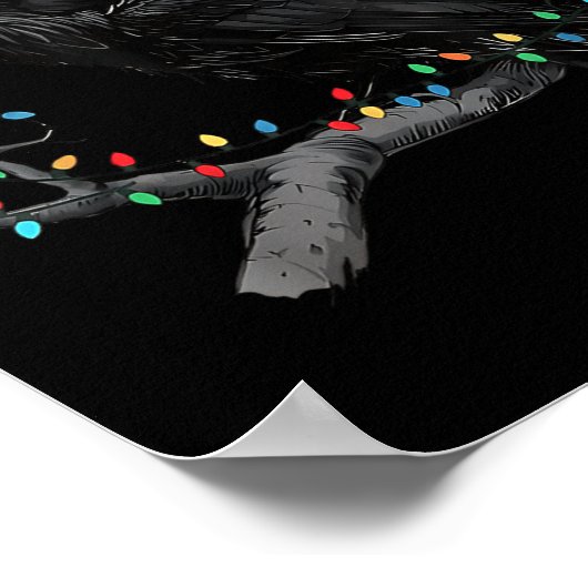 Black Crow, F-caw-f Funny Christmas Raven Santa Ha Poster (Ecke)