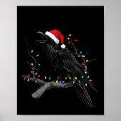 Black Crow, F-caw-f Funny Christmas Raven Santa Ha Poster (Vorne)