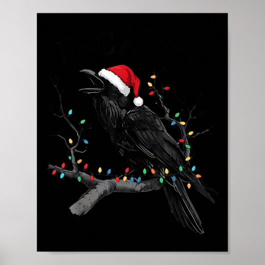 Black Crow, F-caw-f Funny Christmas Raven Santa Ha Poster (Vorne)