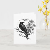 Black Crow F-caw-f Halloween _1 Karte (Gelbe Blume)