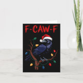 Black Crow, F-caw-f Meme Black Bird With Santa Hat Karte (Vorderseite)