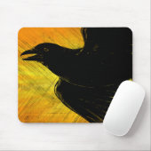 Black Crow Grunge Maus Pad Mousepad (Mit Mouse)
