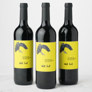 Black Crow & Haiku Personalisiert Weinetikett