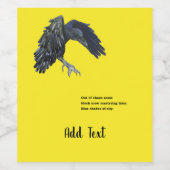 Black Crow & Haiku Personalisiert Weinetikett (Einzelnes Label)