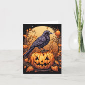 Black Crow Happy Halloween Karte (Vorderseite)