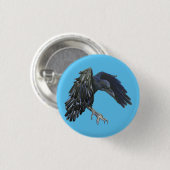 Black Crow Master of Time Illustration Sky Blue Button (Vorne & Hinten)