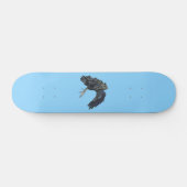 Black Crow Master of Time Illustration Sky Blue Skateboard (Horizontal)