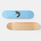 Black Crow Master of Time Illustration Sky Blue Skateboard (Horizontal)