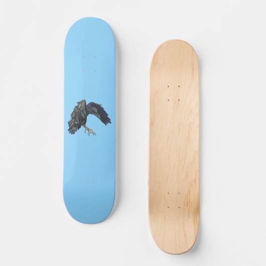 Black Crow Master of Time Illustration Sky Blue Skateboard (Vorderseite)