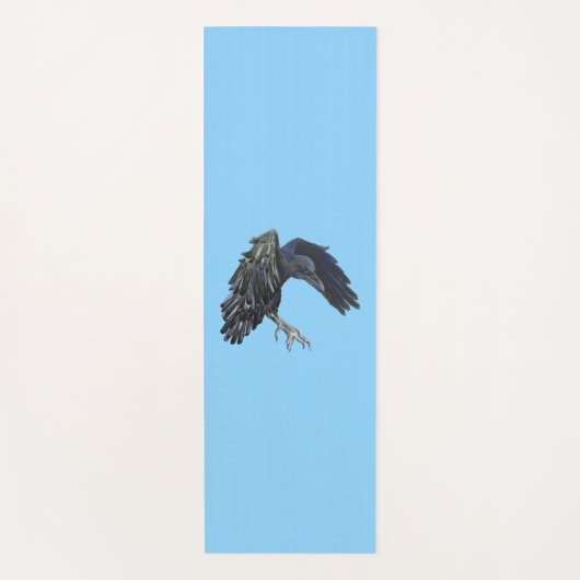 Black Crow Master of Time Illustration Sky Blue Yogamatte (Vorderseite)
