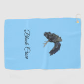 Black Crow Master of Time Personalisiert Sky Blue Golfhandtuch (Horizontal)