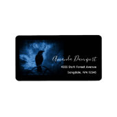 Black Crow mit Runen Dark Goth Style Adressaufkleber (Vorne)